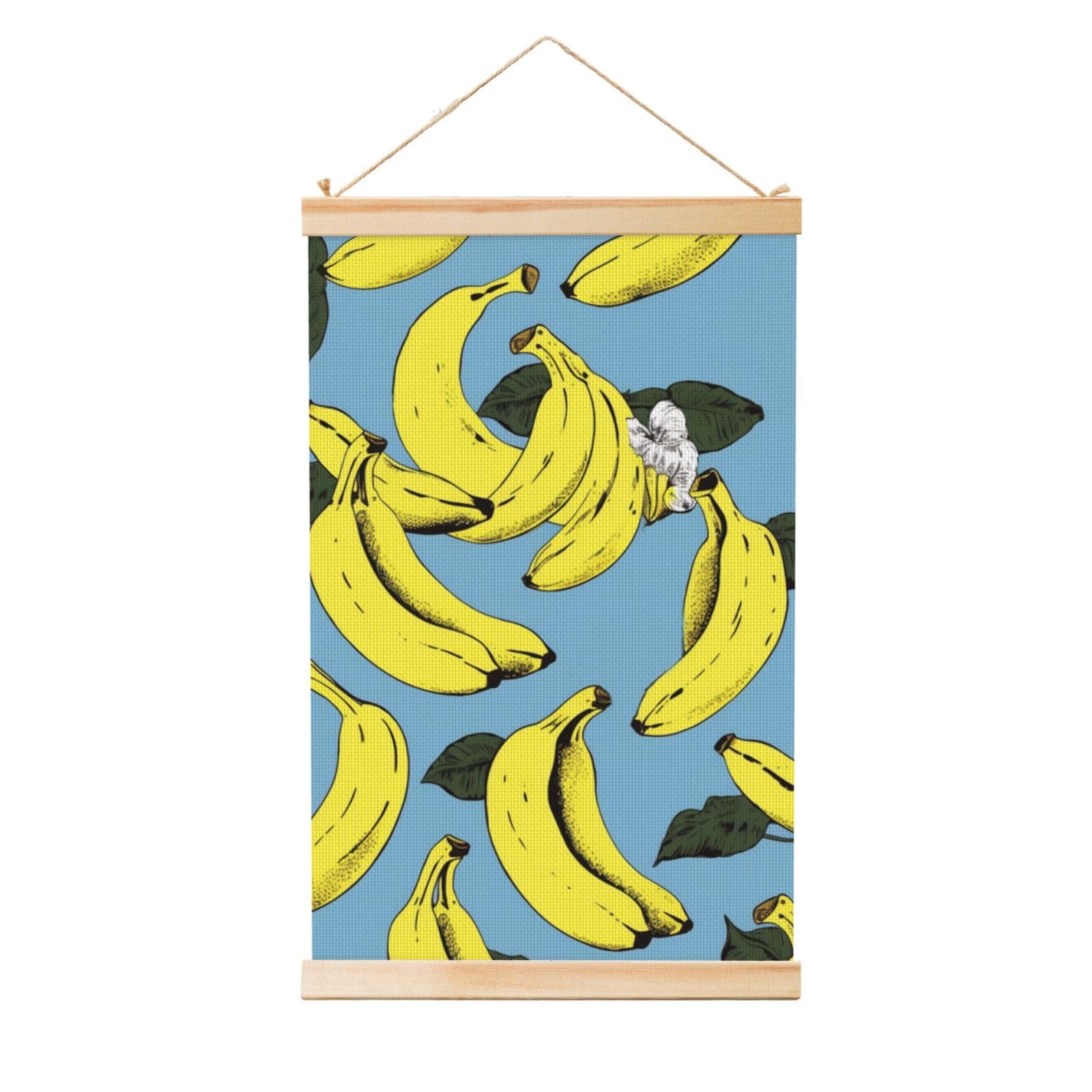 Amazon.com: LHBWCVN Banana Print Wall Art Painting Wooden Shaft